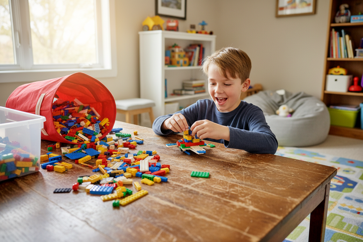 qui s amuse avec des lego qui a environ 10 an